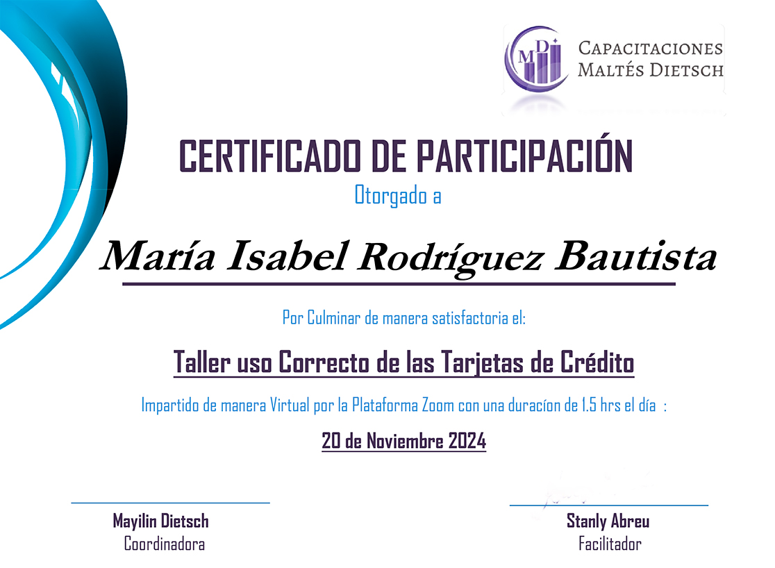 Ejemplo de Certificado